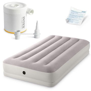 Northix Madrac na napuhavanje 191x99x30 cm s električnom pumpom INTEX 64177