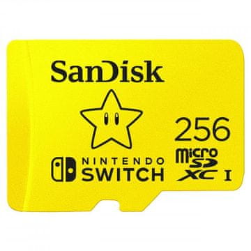 SanDisk microSDXC kartica za Nintendo Switch, 256 GB, do 100 MB/s pri čitanju, 60 MB/s pri pisanju, U3, C10, A1, UHS-1