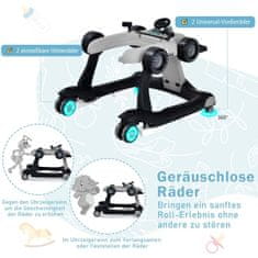 Northix 4 u 1 hodalica za bebe, sklopiva hodalica za bebe, siva