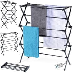 Northix Vertikalni, izvlačni stalak za sušenje od podesivog metala, crne boje