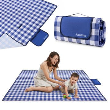 HyperMotion Deka za piknik i plažu 150 x 200 cm s ugrađenom ručkom - vodootporno PVC dno, Oxford tkanina, sklopljena 30 x 22 x 5 cm, za vrt