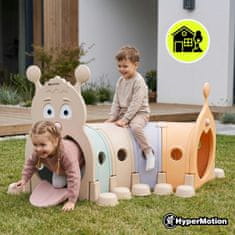 HyperMotion Plastični tunel za djecu u obliku pastelne gusjenice - 4 odvojiva segmenta, skoro 2 m za puzanje, nosivost 25 kg po dijelu, za dom i vrt