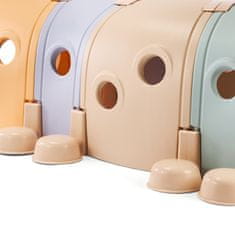 HyperMotion Plastični tunel za djecu u obliku pastelne gusjenice - 4 odvojiva segmenta, skoro 2 m za puzanje, nosivost 25 kg po dijelu, za dom i vrt
