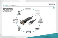 Digitus Digitus DA-70156 pretvarač USB-A na RS232 (DB9), crni