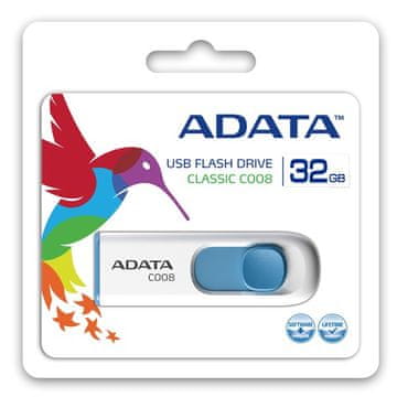 AData Adata DashDrive C008 USB stick 32GB, USB 2.0, bijelo-plavi