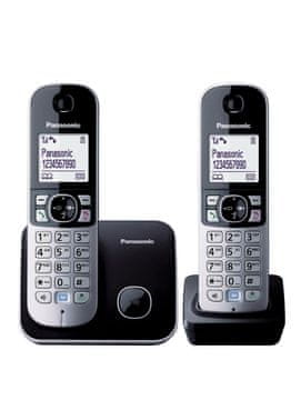 Panasonic Panasonic KX-TG6812 DECT bežični telefon, 2 slušalice, crna