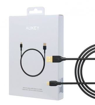 Aukey AUKEY CB-MD1 kabel Micro USB - USB-A 1m, 480 Mbps, Quick Charge, crni
