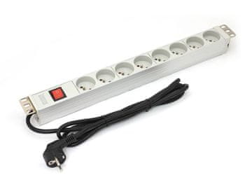 Digitus Digitus PDU 19" RACK 8xTip E, 1.8m kabel za napajanje, 16A, prekidač, aluminij
