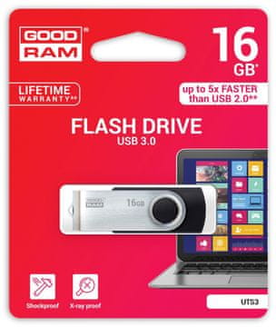GoodRam Goodram UTS3 USB stick 16GB, crni, rotirajući