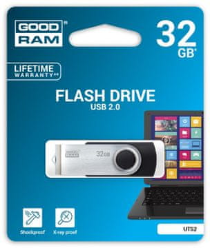 GoodRam Goodram UTS2 USB stick 32GB, USB 2.0, srebrna/crna