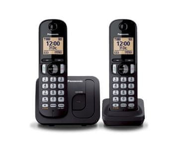 Panasonic Panasonic KX-TGC212 DECT bežični telefon, crni + dodatna slušalica