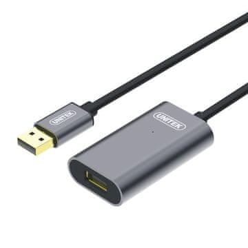 slomart UNITEK Y-271 USB 2.0 produžni kabel 5m, muški-ženski, pozlaćeni kontakti, sivi