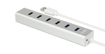 Unitek Unitek Y-3090 USB 3.0 hub, 7-portni, aluminijski, s adapterom