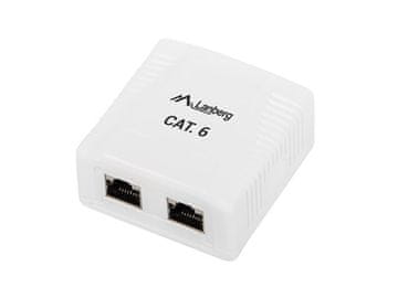 Lanberg Lanberg RJ45 Cat.6 utičnica za površinsku montažu, 2x RJ45, bijela