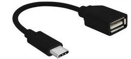 Gembird Gembird A-OTG-CMAF2-01 USB-C (M) na USB-A (Ž) adapter kabel, 0.2m, crni