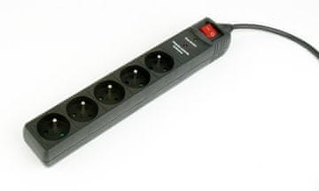 Gembird Gembird Surge protector razdjelnik s 5 utičnice i 3m kabelom, crni