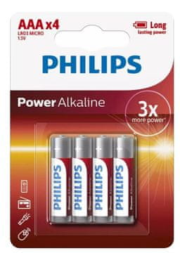 Philips Philips Power Alkaline AAA baterije, 4 kom.