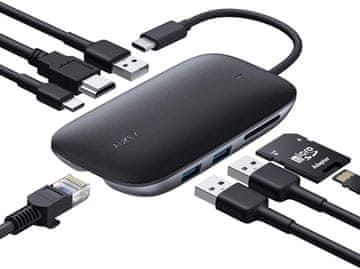 Aukey AUKEY CB-C71 USB-C HUB, 8 u 1, aluminijski, 100W PD