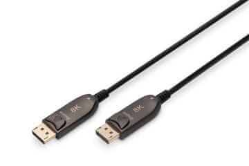 slomart Digitus DA-70847 hibridni DisplayPort 1.4 AOC kabel, 8K/60Hz, 20m, crni