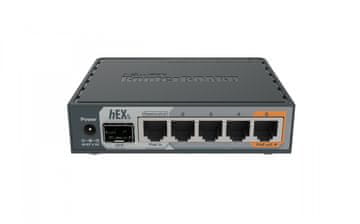 Mikrotik Mikrotik hEX S usmjerivač, 5x Gigabit Ethernet, SFP, crni