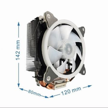 Gembird Gembird Huracan 12cm CPU hladnjak, 150W TDP, RGB LED