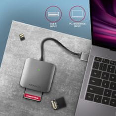 AXAGON AXAGON CRE-S3 vanjski čitač kartica USB-A 3.2 Gen 1, 3 utora (SD/microSD/CF), UHS-II