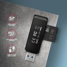 AXAGON AXAGON CRE-S2N Vanjski čitač kartica USB-A 3.2 Gen 1, 2 utora SD/microSD, UHS-I