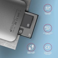 AXAGON AXAGON CRE-S3C Vanjski čitač kartica USB-C 3.2 Gen 1, 3 utora (SD/microSD/CF), UHS-II