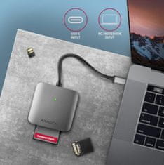 AXAGON AXAGON CRE-S3C Vanjski čitač kartica USB-C 3.2 Gen 1, 3 utora (SD/microSD/CF), UHS-II