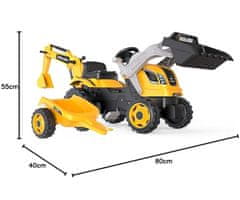 Smoby Smoby Traktor Max dječji traktor na pedale s prikolicom, lopatom i bagerom