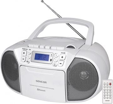 SENCOR Sencor SPT 3907W radio kasetofon CD, MP3, USB, Bluetooth, crni