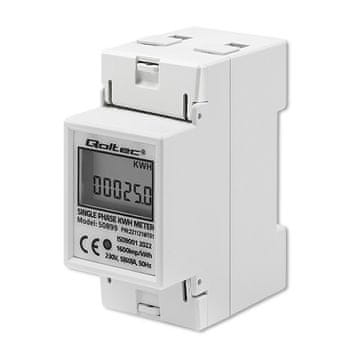 Qoltec Qoltec 50899 jednofazni mjerač potrošnje energije, DIN šina