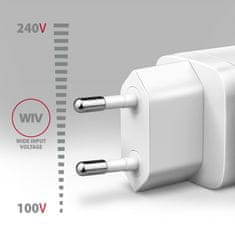 AXAGON Axagon ACU-DPQ65W mrežni punjač, GaN 65W, 3x port (USB-A + 2x USB-C), bijeli