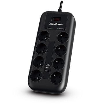 CyberPower CyberPower Tracer III P0820SUF0-FR zaštita od prenapona 8xFR/2xUSB, crna