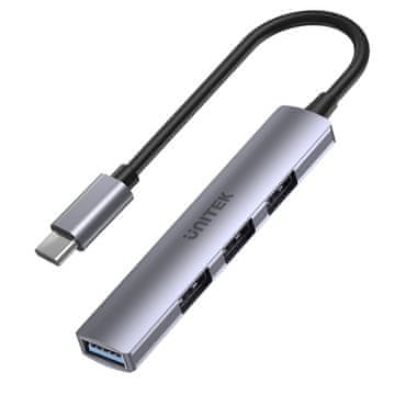 Unitek Unitek HUB USB-C, 3x USB-A 2.0 + 1x USB-A 5 Gbps, aluminijski
