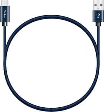 slomart YENKEE USB A 2.0 / USB C kabel 1m, 480Mb/s, 3A, crni