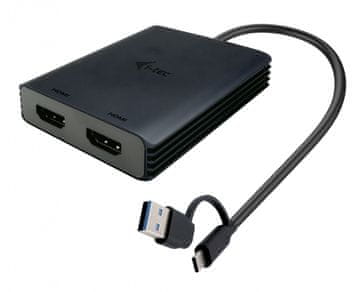 I-TEC i-tec USB-A/USB-C Dual 4K/60 Hz HDMI Video adapter
