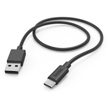 Hama USB-A na USB-C kabel za punjenje, 1m, crni