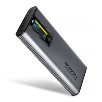AXAGON Axagon EEM2-SD2 M.2 NVMe/SATA SSD kućište USB-C 10Gbps, LED zaslon, sivo