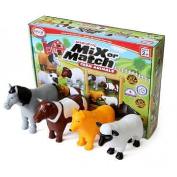 slomart MALIK MalBlo Magnetic Farm Animals građevni blokovi, komplet