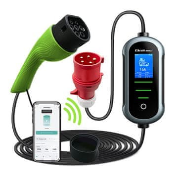 slomart Qoltec 524375 punjač za EV 22kW, Tip 2, 400V, Wi-Fi, LCD