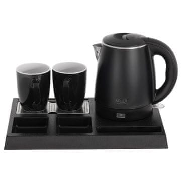 Adler Adler AD 1387 hotelski kuhalo za vodu 1L, inox, s pladnjem i 2 šalice