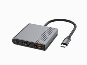 Gembird Gembird A-CM-COMBO3-05 3-u-1 USB-C adapter, HDMI, USB-A, siva