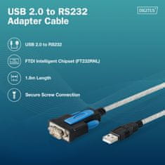 Digitus Digitus DA-70144-B pretvarač USB 2.0 u RS232 (DB9), 1.8m, proziran