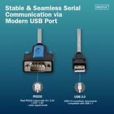 Digitus Digitus DA-70144-B pretvarač USB 2.0 u RS232 (DB9), 1.8m, proziran