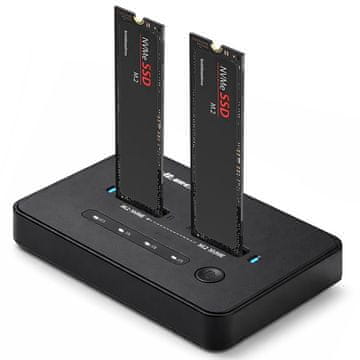 slomart Qoltec 52366 M.2 NVMe SSD Docking Station PCIe USB-C 20Gb/s