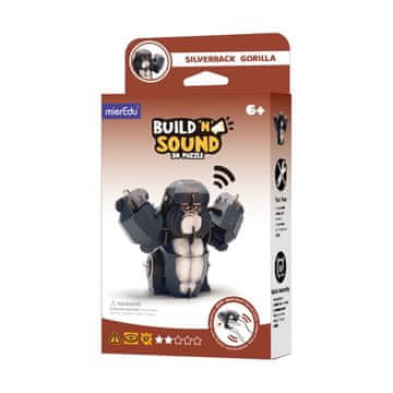 Puzzle MierEdu Buduj i słuchaj - Goryl 3D slagalica, interaktivna