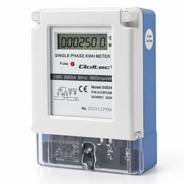 Qoltec Qoltec 509242 jednofazni mjerač potrošnje energije, 230V, 5(60)A, LCD
