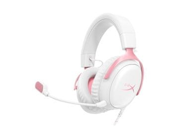 HyperX HyperX Cloud III Gaming slušalice bijela/roza, 3.5mm