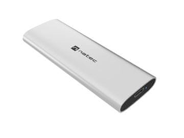 slomart Natec RHINO M.2 NVME LITE kućište za SSD, M.2 NVMe, USB-C 3.2 Gen 2, srebrna